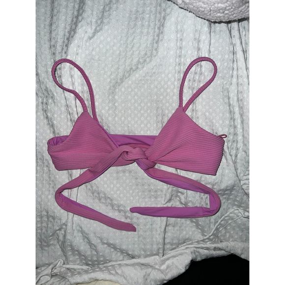 NWOT L Space Chloe Ribbed Wrap Bikini Top in Lilac size M - Picture 8 of 12